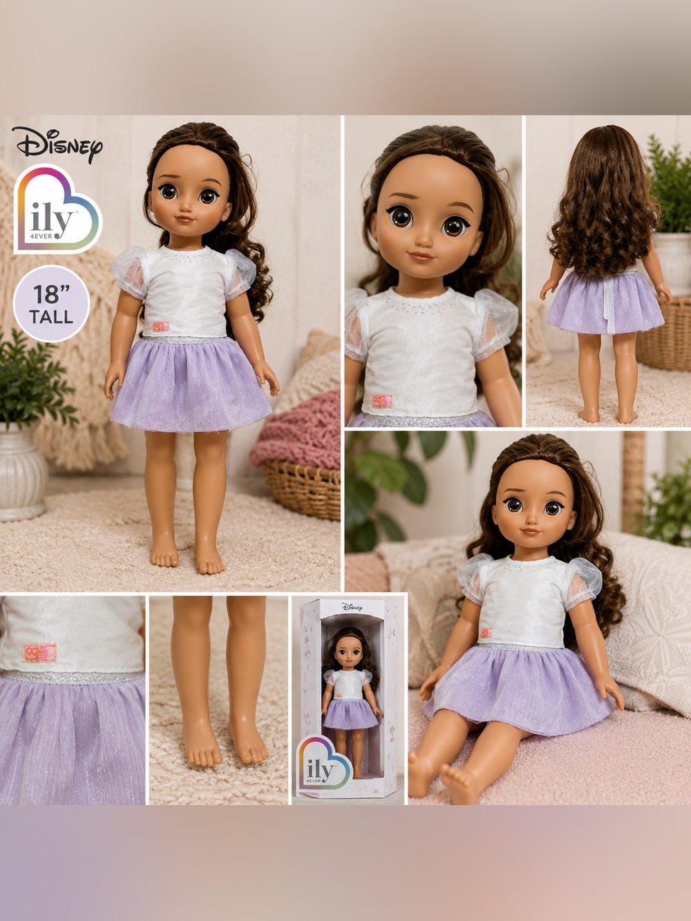 Disney ILY Doll in White Top and Lavender Skirt